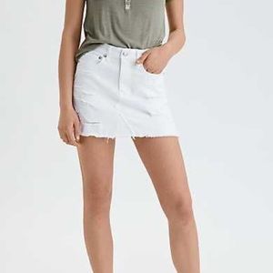 american eagle white jean skirt